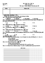Đề kiểm tra tiết 36 môn Đại số Lớp 7 - Năm học 2016-2017 (Có đáp án)
